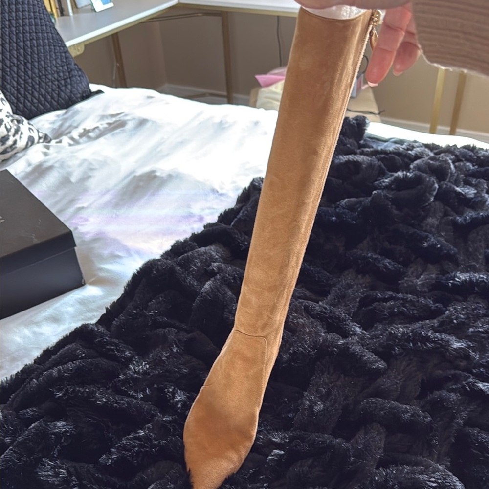 Stuart Weitzman Tan Suede Knee-High Boots - Picture 3 of 12
